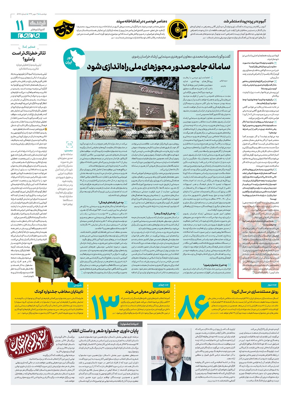 روزنامه تاریخ ۲۱ مهر ۱۳۹۹