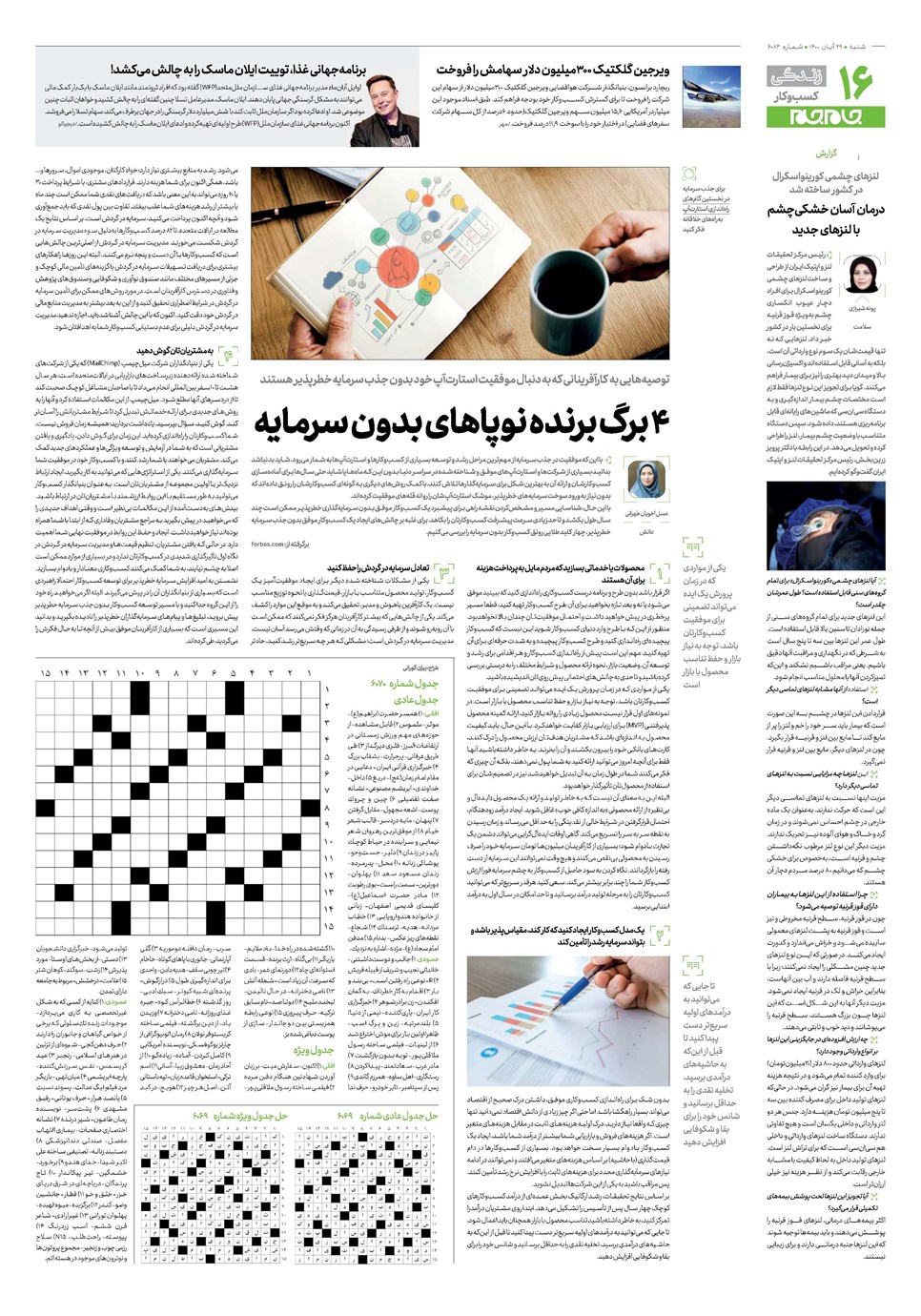 روزنامه تاریخ ۲۹ آبان ۱۴۰۰