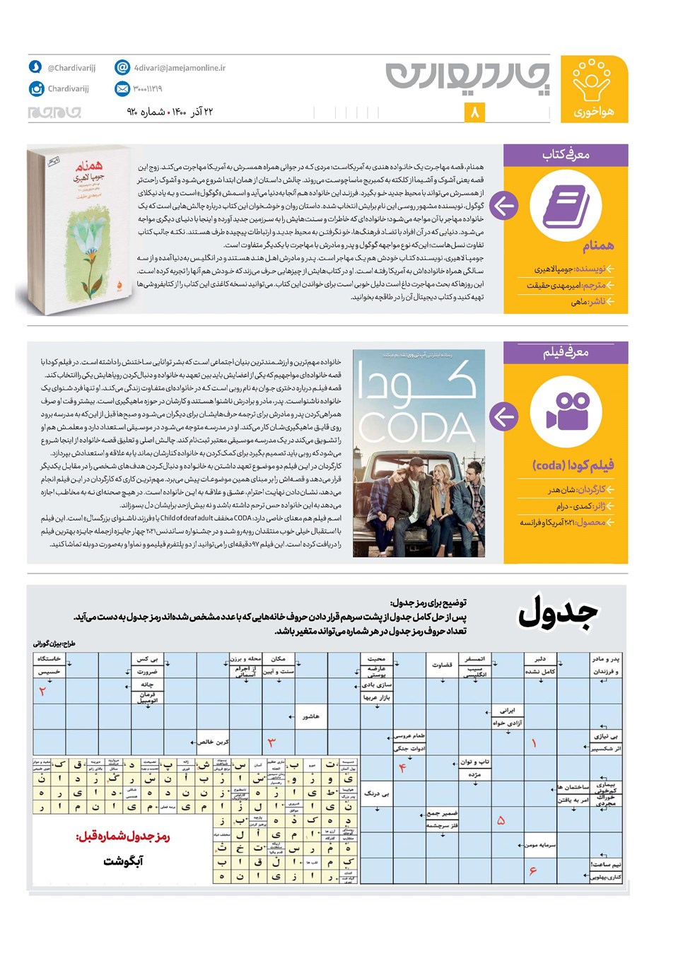 روزنامه تاریخ ۲۲ آذر ۱۴۰۰