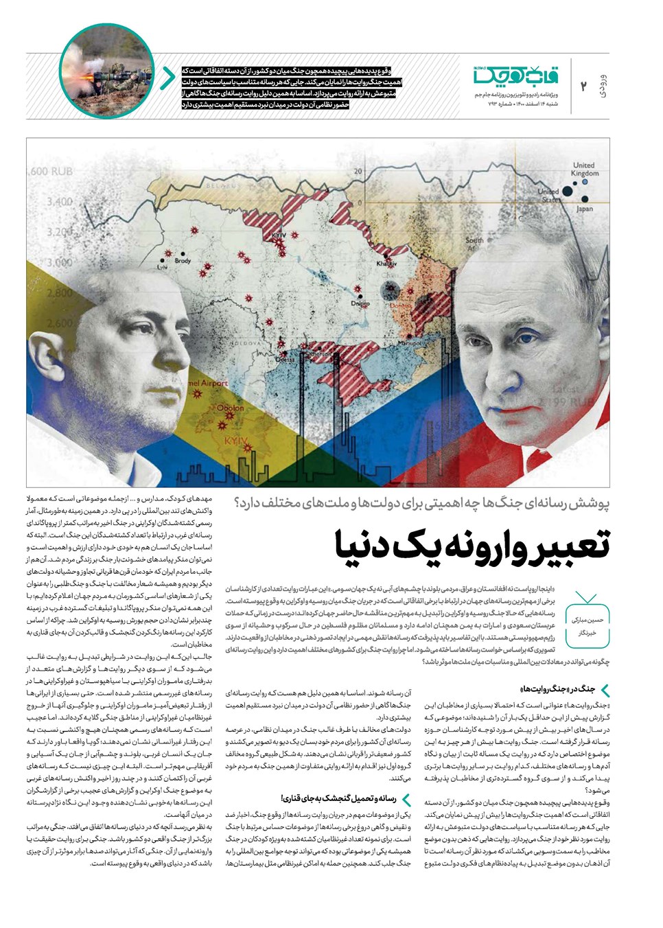 روزنامه تاریخ ۱۴ اسفند ۱۴۰۰