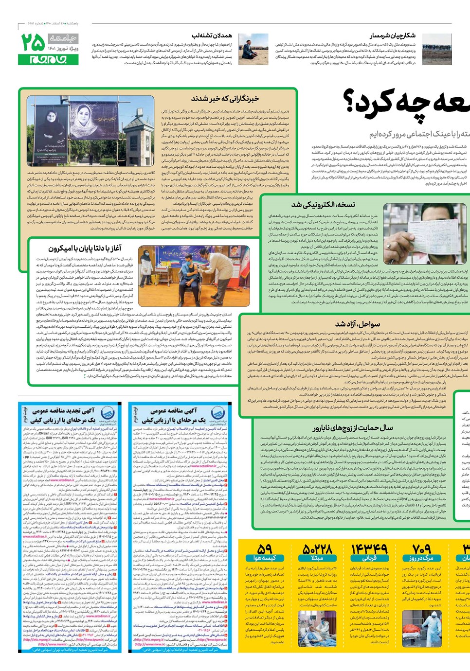 روزنامه تاریخ ۲۶ اسفند ۱۴۰۰