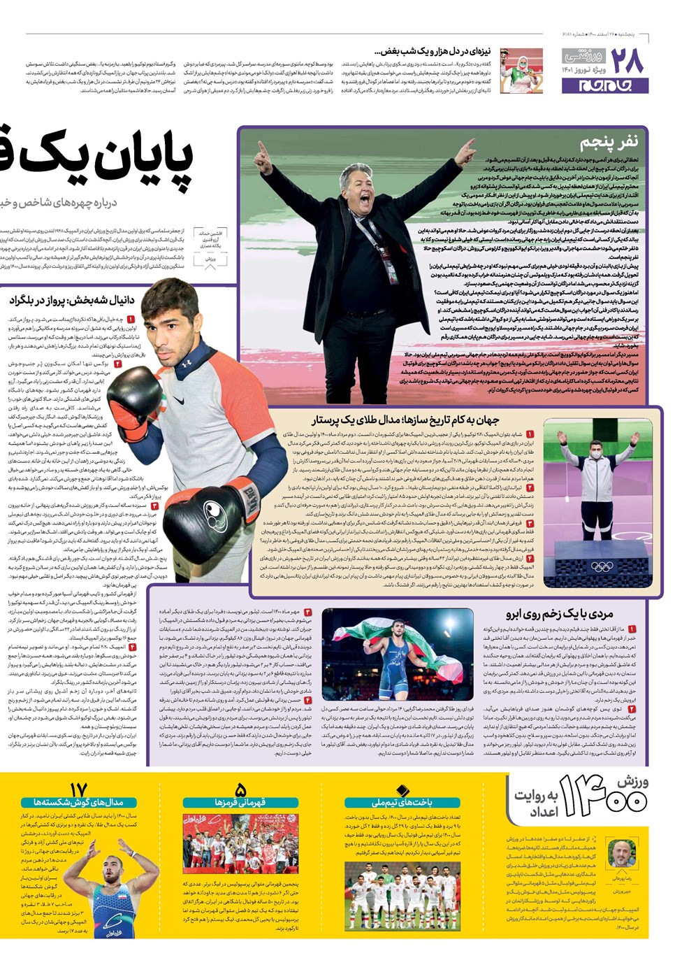 روزنامه تاریخ ۲۶ اسفند ۱۴۰۰