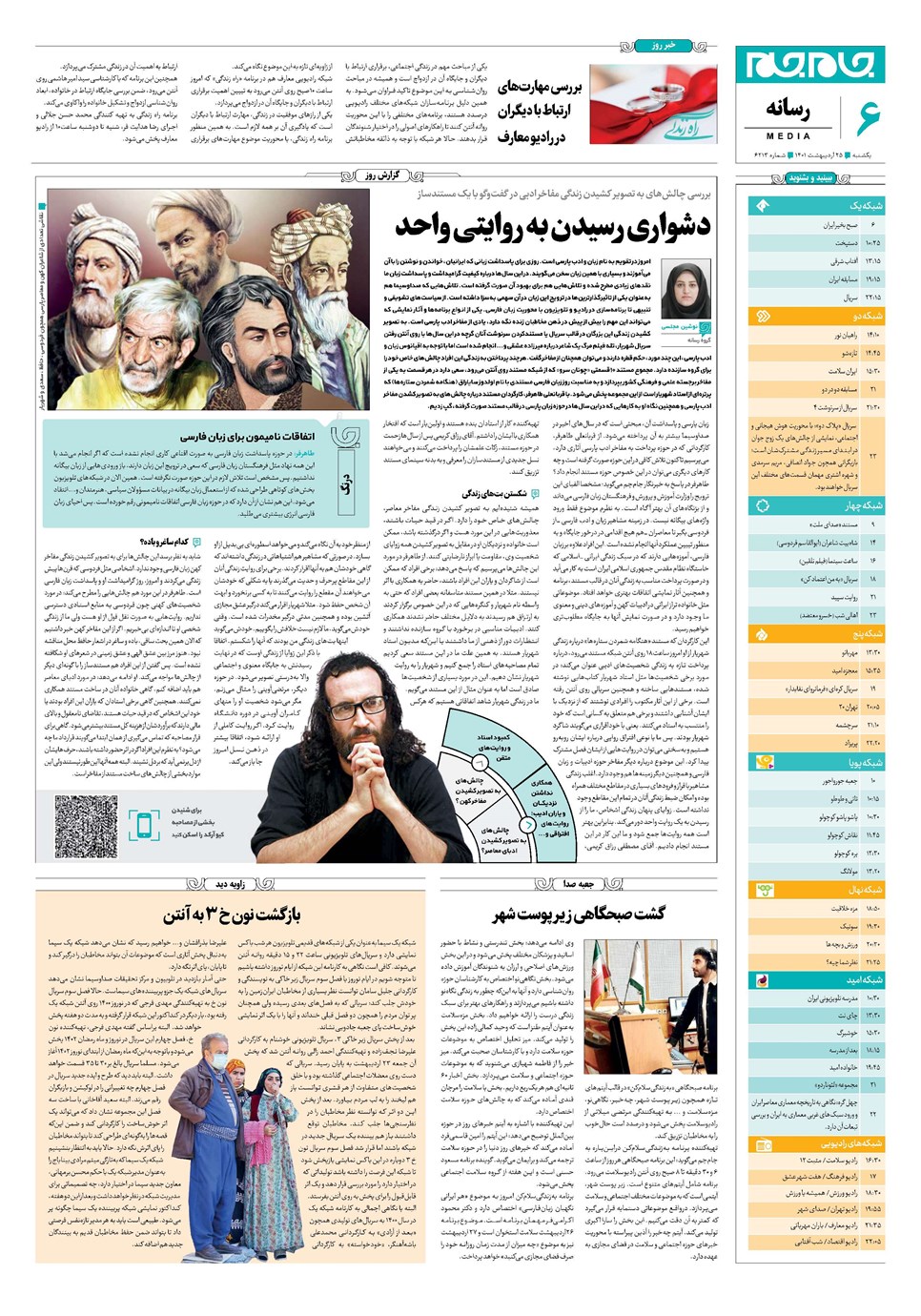 روزنامه تاریخ ۲۵ اردیبهشت ۱۴۰۱