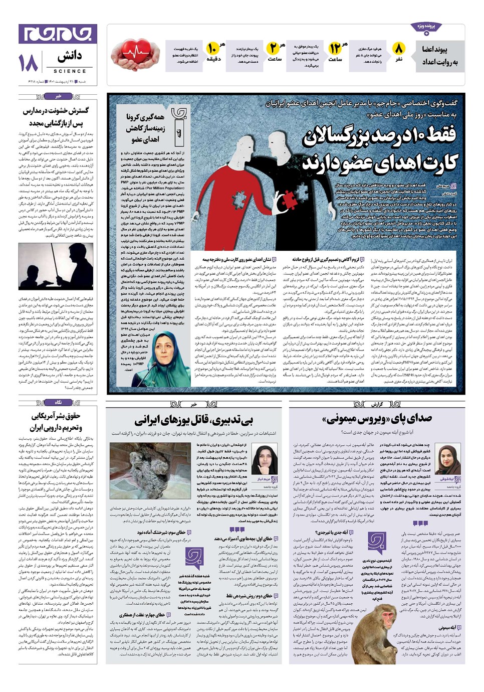 روزنامه تاریخ ۳۱ اردیبهشت ۱۴۰۱