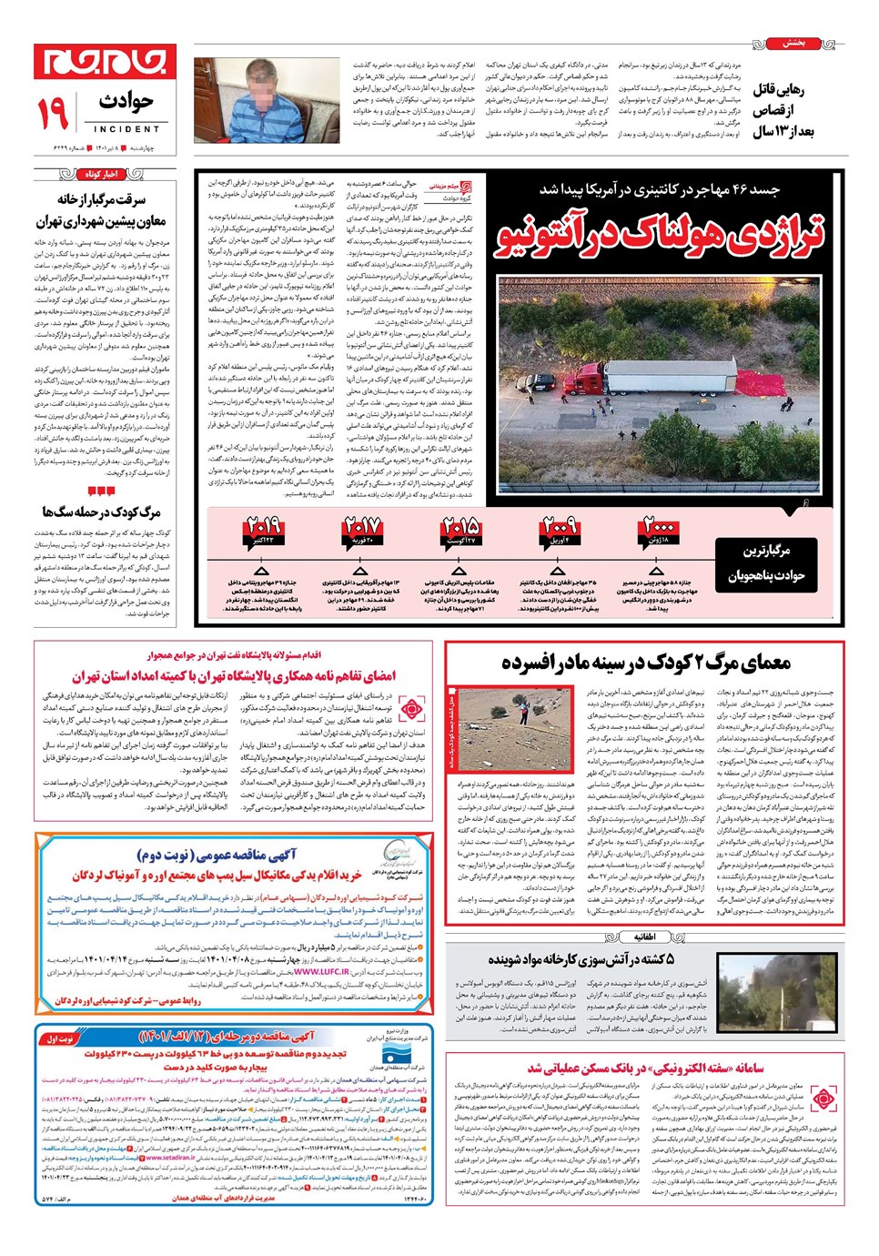 روزنامه تاریخ ۸ تیر ۱۴۰۱