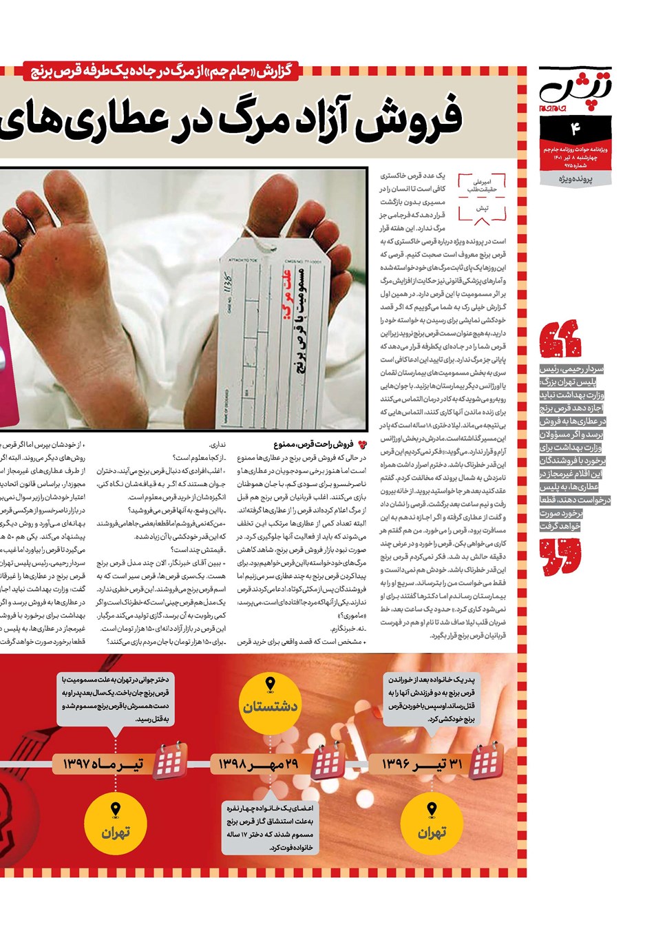 روزنامه تاریخ ۸ تیر ۱۴۰۱