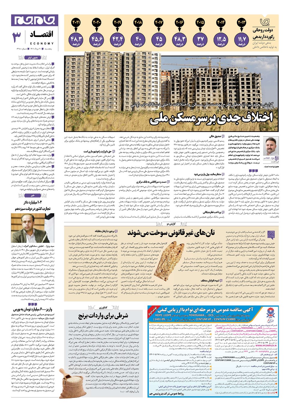 روزنامه تاریخ ۲۰ مرداد ۱۴۰۱