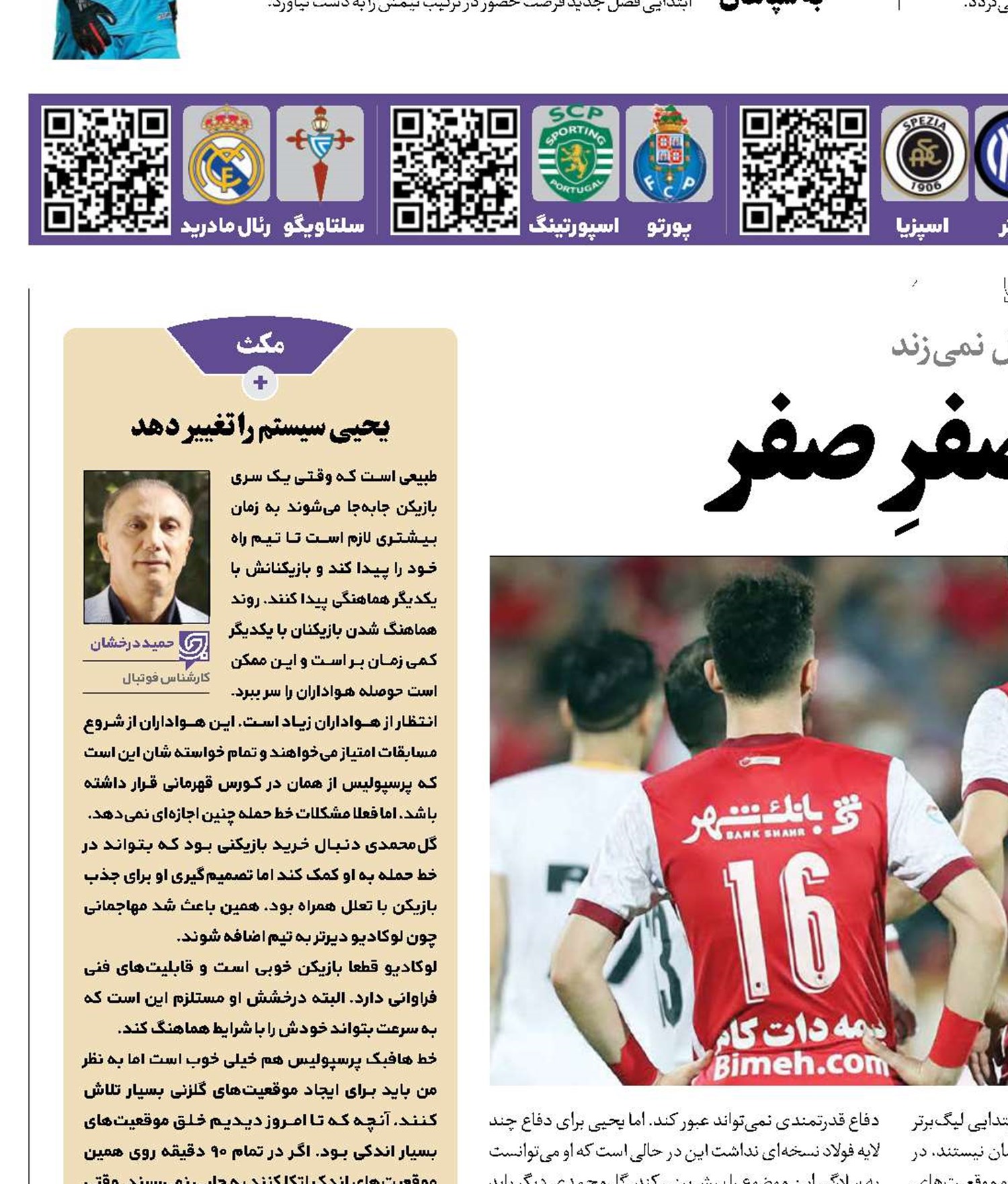 پرسپولیس، صفرِصفر
