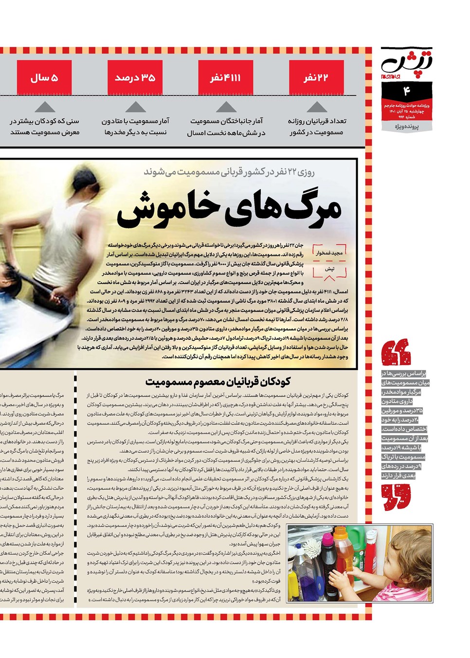 روزنامه تاریخ ۲۵ آبان ۱۴۰۱