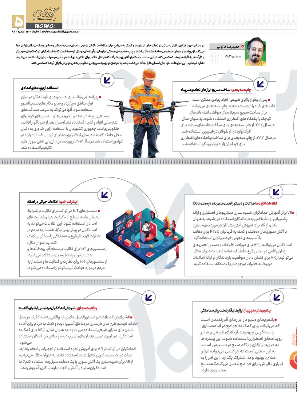 روزنامه تاریخ ۶ خرداد ۱۴۰۳