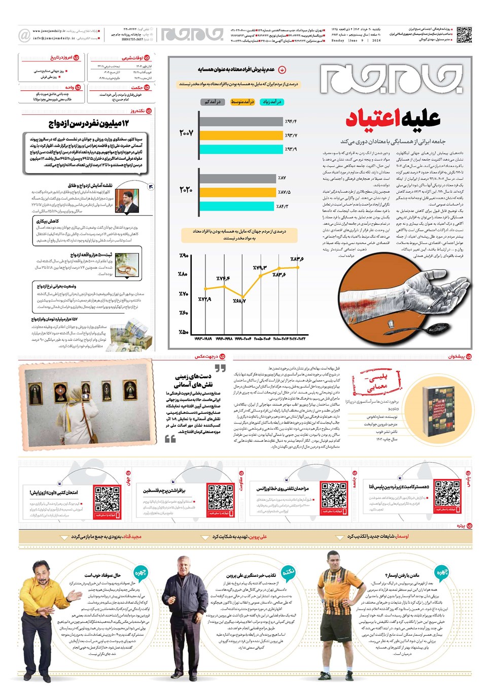 روزنامه تاریخ ۲۰ خرداد ۱۴۰۳