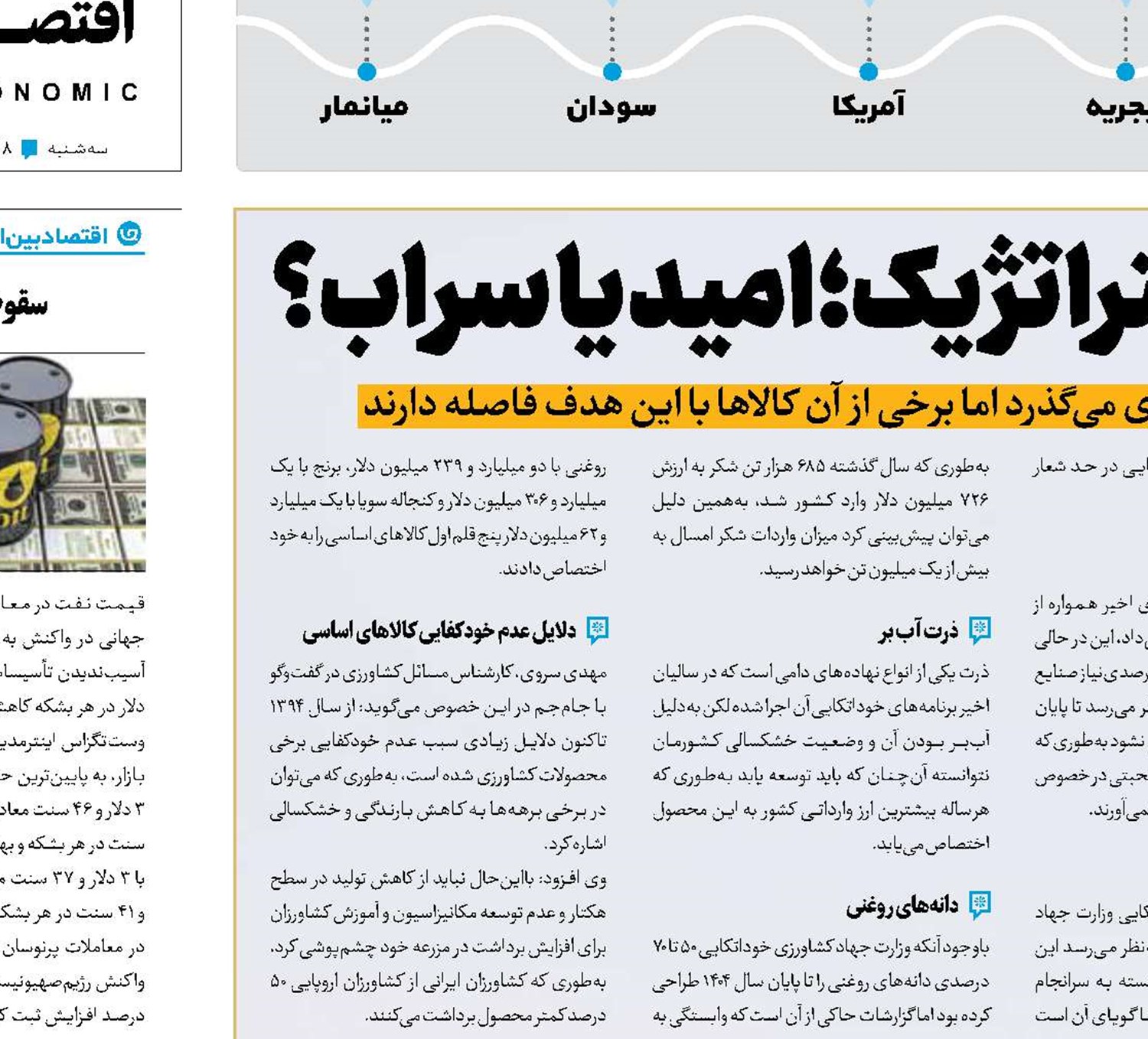 خودکفایی محصولات استراتژیک؛ امید یا سراب؟