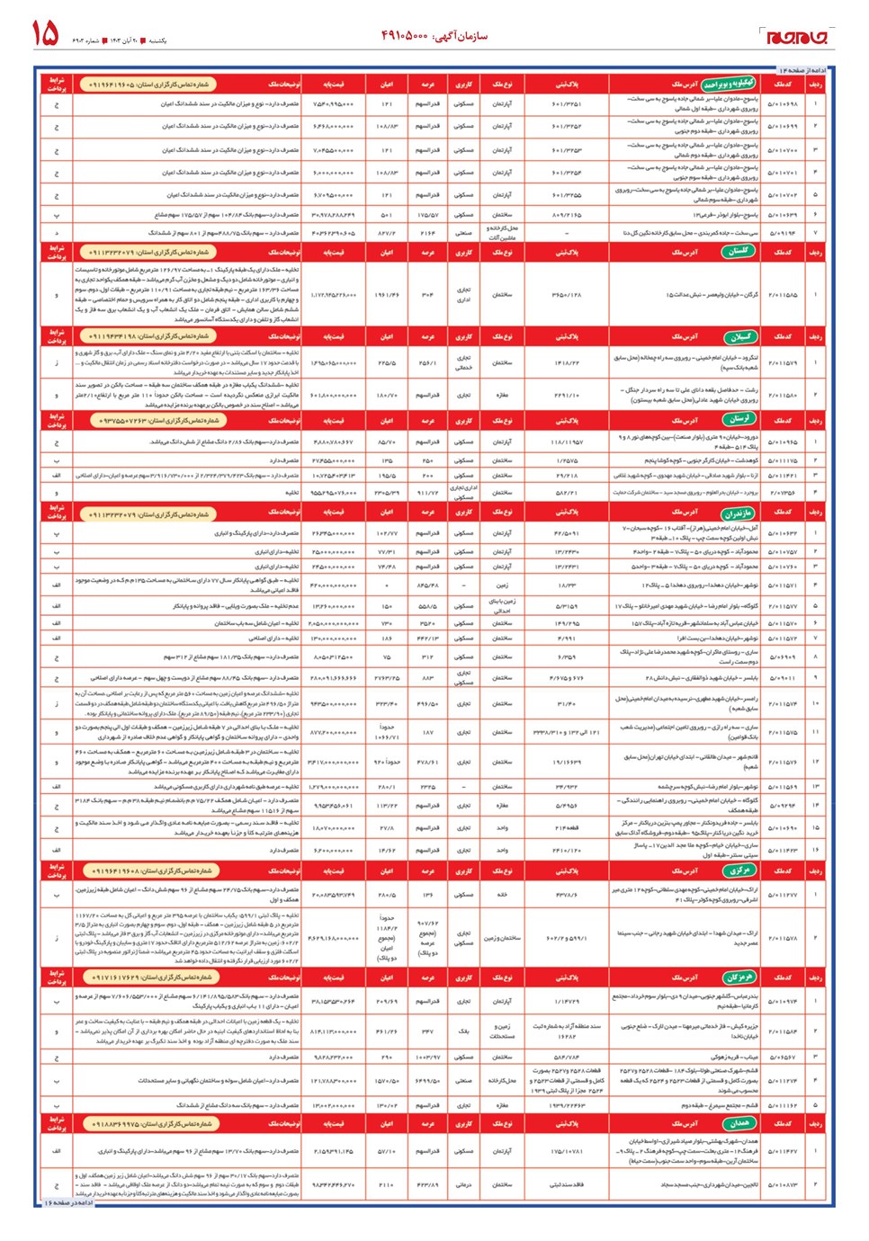 روزنامه تاریخ ۲۰ آبان ۱۴۰۳