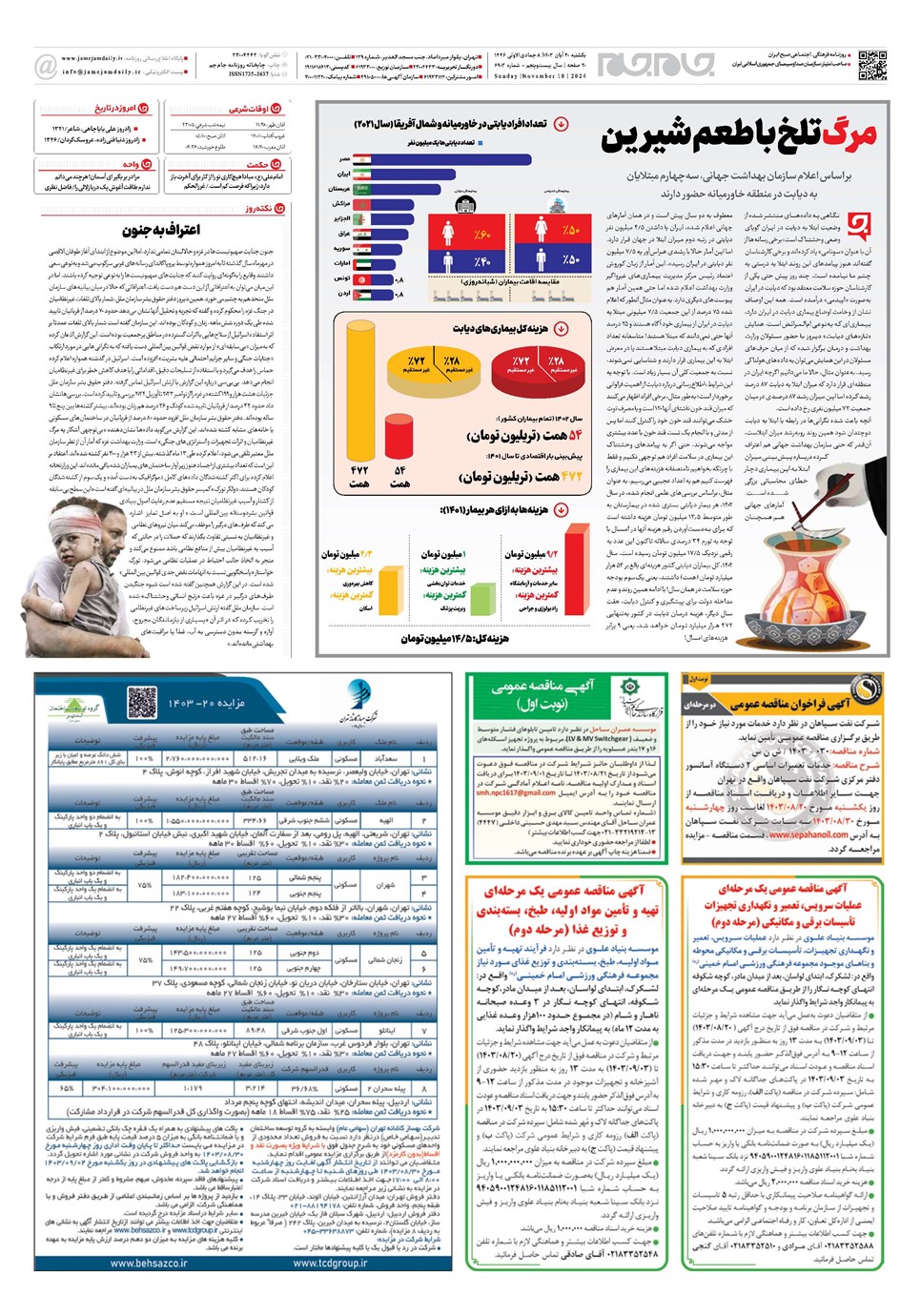 روزنامه تاریخ ۲۰ آبان ۱۴۰۳