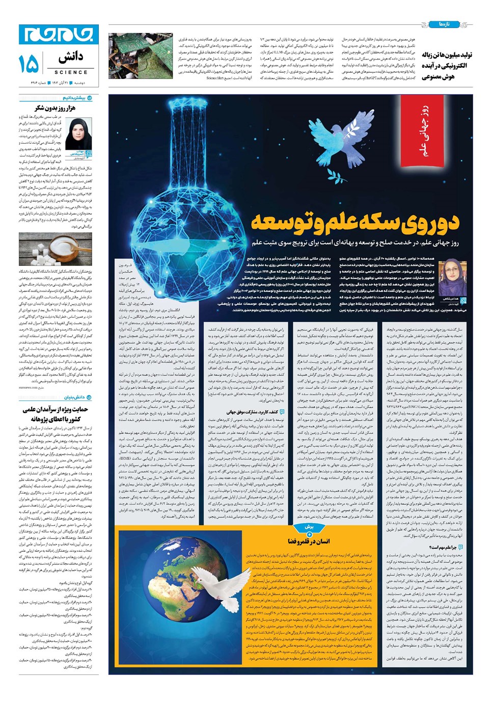 روزنامه تاریخ ۲۱ آبان ۱۴۰۳