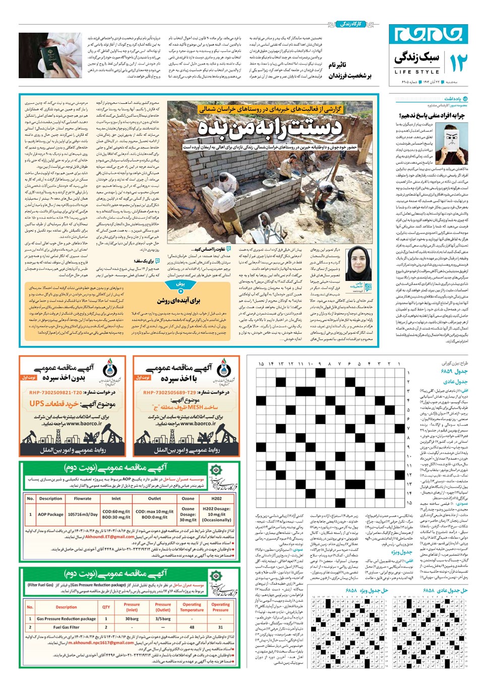 روزنامه تاریخ ۲۲ آبان ۱۴۰۳