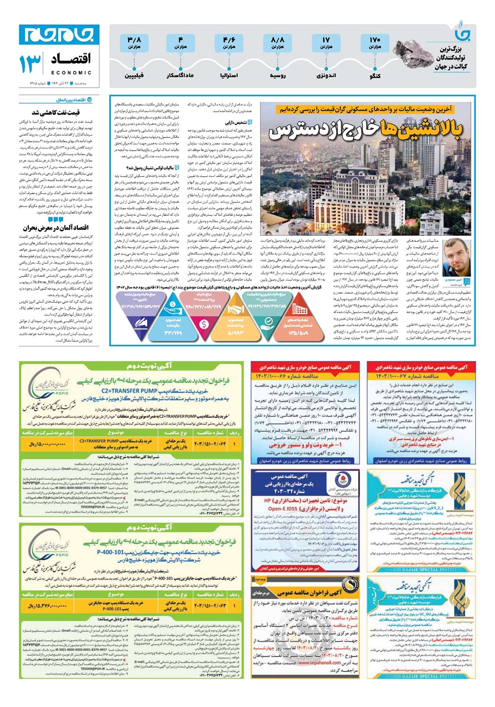 روزنامه تاریخ ۲۲ آبان ۱۴۰۳