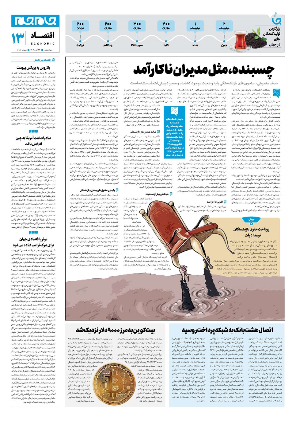 روزنامه تاریخ ۲۳ آبان ۱۴۰۳