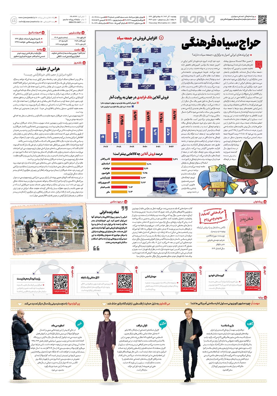 روزنامه تاریخ ۱ آذر ۱۴۰۳
