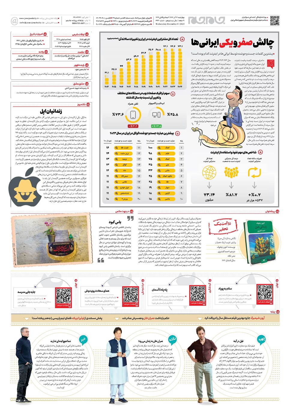 روزنامه تاریخ ۱۴ آذر ۱۴۰۳