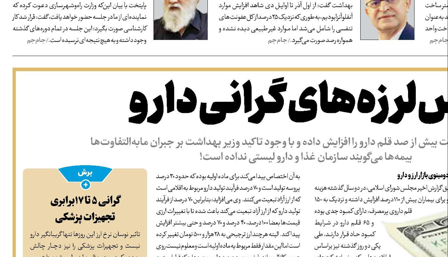 پس‌لرزه‌های گرانی دارو