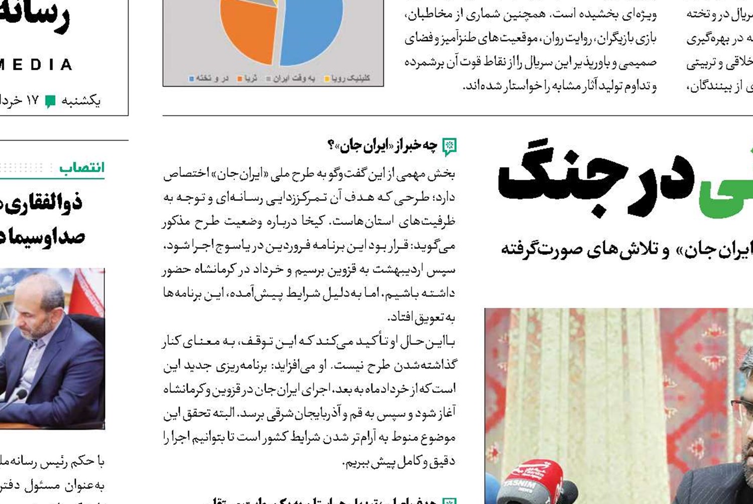 سربلندی شبکه‌های استانی در جنگ