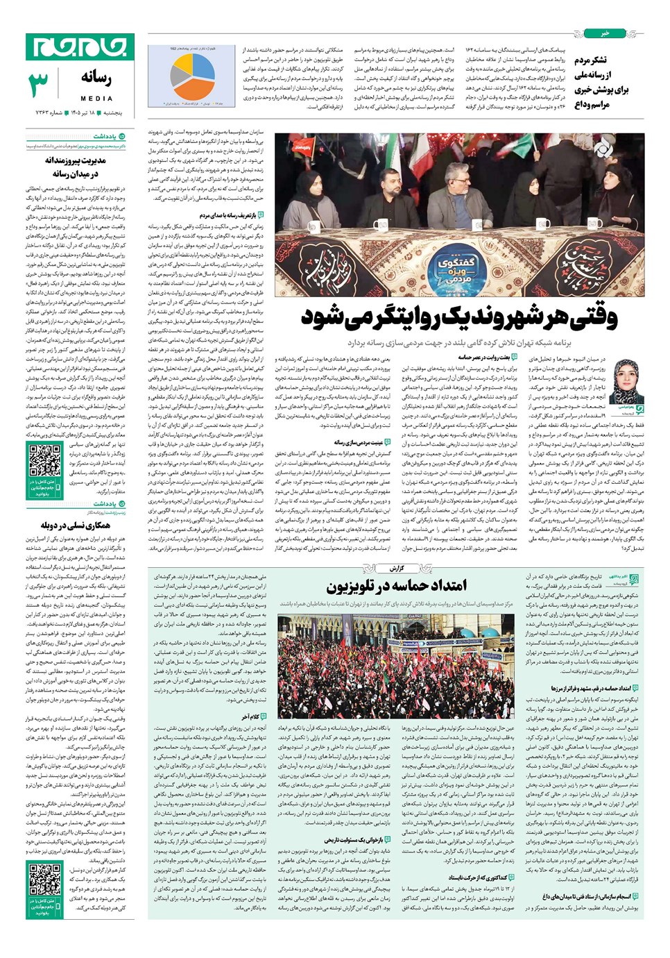 روزنامه تاریخ ۱۸ تیر ۱۴۰۵