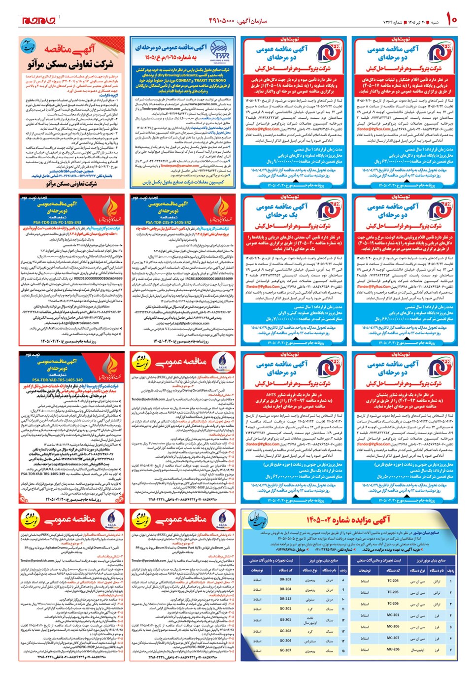 روزنامه تاریخ ۲۰ تیر ۱۴۰۵