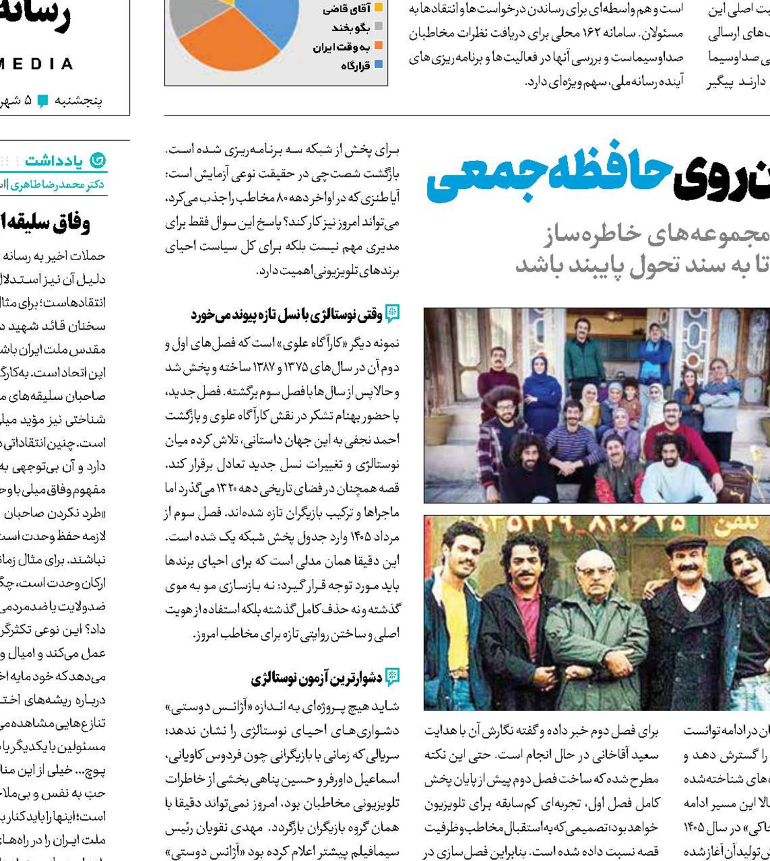 سرمایه‌گذاری تلویزیون روی حافظه جمعی