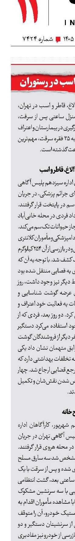 سرو کباب الاغ و اسب در رستوران
