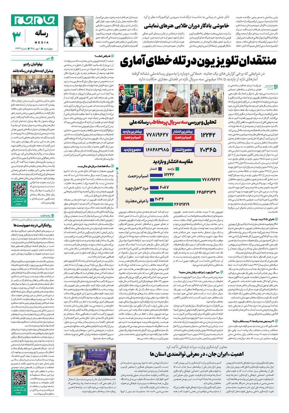 روزنامه تاریخ ۱ مهر ۱۴۰۵