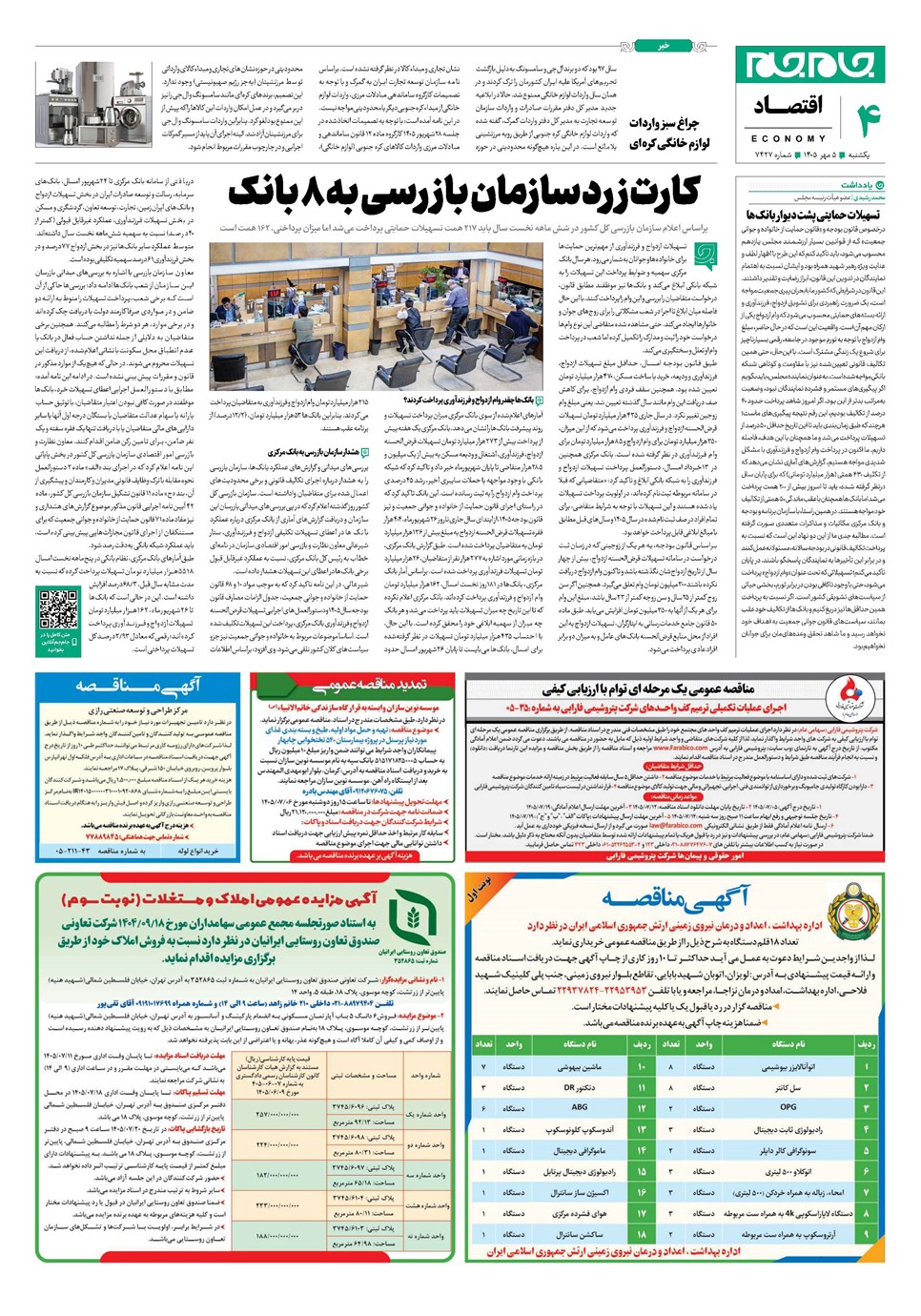 روزنامه تاریخ ۵ مهر ۱۴۰۵