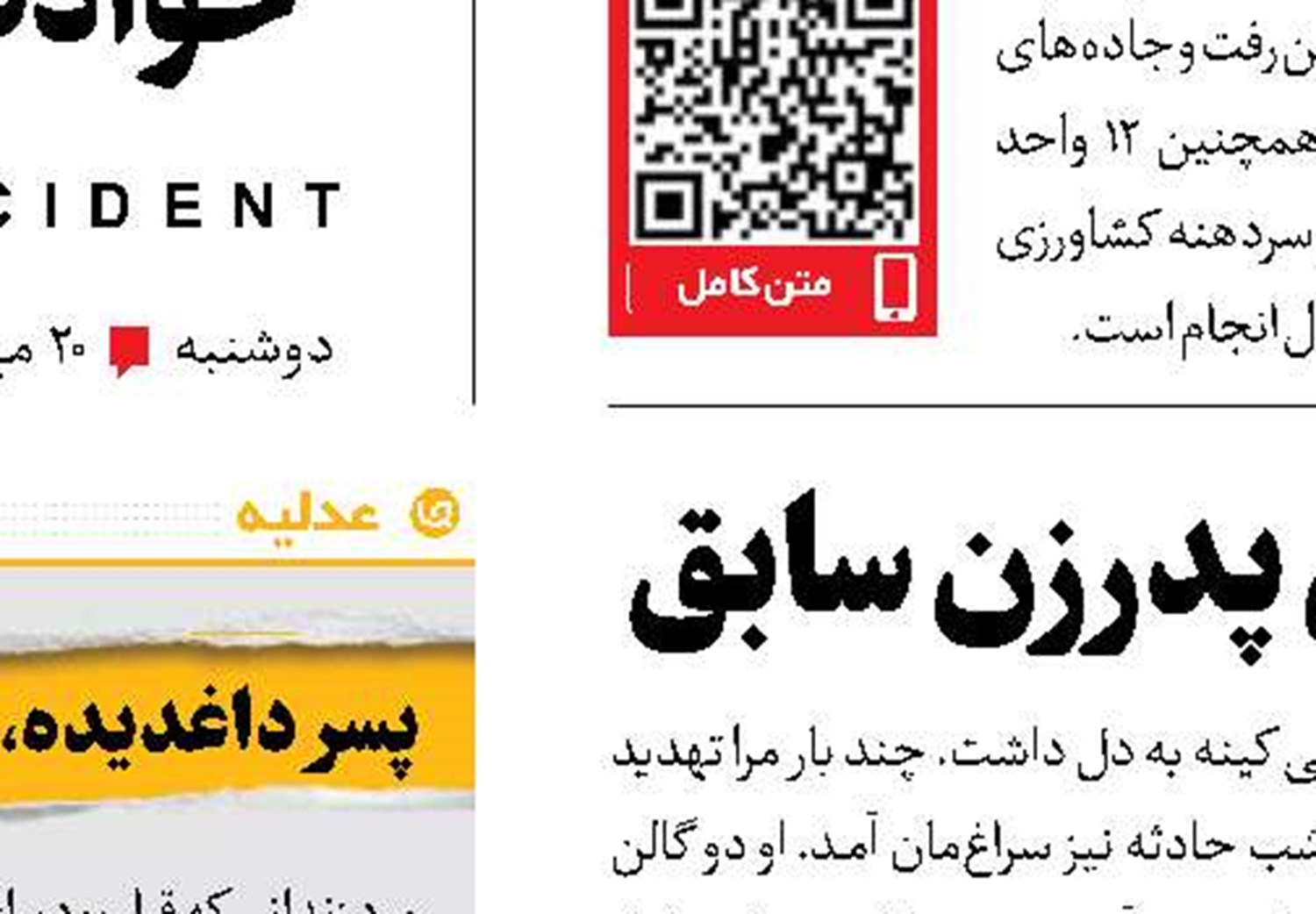 خودکشی قاتل بعداز قتل پدرزن سابق 
